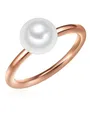 Produktbild: Valero Pearls Damen-Ring 925/- Sterling Silber rosévergoldet Süßwasser-Zuchtperle Button 8 mm weiß - Modern-Ring für Frauen Perlenring Roségold-Farben