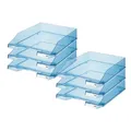 Produktbild: HAN Briefablage Klassik, 6 STÜCK, Moderne, transparente und stapelbare Ablage im frischen Design bis Format A4/C4, 1026-X-26, transparent-blau