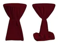 Produktbild: TexDeko® Stehtischhussen Premium mit Schleifenband Blickdicht für Bistrotische Bartische Tisch-Überzug Bordeaux Ø 70cm Oeko-TEX Zertifikat