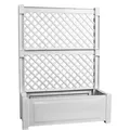 Produktbild: KHW Pflanzkasten Czardas 47001 weiß, 100 x 43 x 140 cm, Kunststoff, Rankgitter