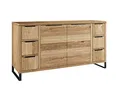 Produktbild: Woodkings Waschtisch Sydney massiv Holz Wildeiche I Bad Unterschrank BxHxT: 138x60x45 I Doppelwaschtisch Badezimmer I Badkommode mit Schubkästen und Türen