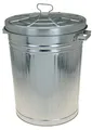 Produktbild: Spetebo Zink Abfalleimer mit Deckel - 55 Liter - XXL Mülleimer draußen - Zinkeimer Outdoor Mülleimer Tonne