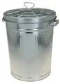 Produktbild: Zink Abfalleimer mit Deckel - 55 Liter - Metall Garten Mülleimer Outdoor Tonne