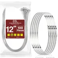 Produktbild: 100 Stück Edelstahl Kabelbinder Lang aus Metall Kabelbinder 300x4,6 mm Kabelbinder Metall Rostfrei mit Tragfähigkeit 122 kg Stainless Steel Cable Tie Verwendung für Fester Zaun und Markise