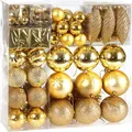 Produktbild: CASARIA Weihnachtskugeln gold, Kunststoff, Set mit 103 Teilen