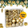 Produktbild: Deuba Casaria Weihnachtskugeln Weihnachtsbaumkugeln gold 103 tlg.