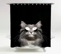 Produktbild: Sanilo Duschvorhang Cool Cat 180 x 200 cm, 100% wasserdicht, Anti-Schimmel-Effekt, hochwertige Qualität