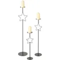 Produktbild: Kerzenhalter Aus Metall Mit Stern Guila, H. 54,5 - 99,5 Cm, 3er-set