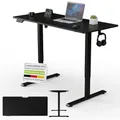 Produktbild: Juskys Höhenverstellbarer Schreibtisch 140x60cm - Elektrisch stufenlos verstellbar Bürotisch Sitz- & Stehtisch Speicherplatz Memory-Funktion - Schwarz