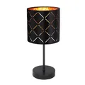 Produktbild: GLOBO Tischleuchte Beistellleuchte LED Tischlampe Wohnzimmerlampe Musterleuchte Designlampe mit Textilschirm, Metall schwarz, 5W 470lm warmweiß, DxH 15x35 cm