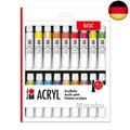 Produktbild: Marabu 1210000000202 - Acrylfarbenset mit 18 Farben á 12 ml, deckende, matt