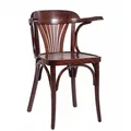 Produktbild: pemora Holzstuhl Bugholzstuhl Bistrostuhl mit Armlehnen Classico S44 nussbaum dunkel