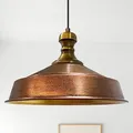 Produktbild: bamyum Asletl-Knob Hängelampe Industrial Vintage Ø41 cm, Küchenlampe Hängend Vintage, Pendelleuchte Esstisch Vintage, Hängelampe Esstisch, Wohnzimmerlampe Pendelleuchte Kupferfarbe Metall, Küchenlampe