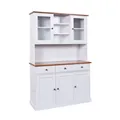 Produktbild: Inter Link FSC Buffet Buffetschrank Westerland - Kiefer Massivholz - 5 Türen,3 Schubladen - Weiss, Sepia lackiert
