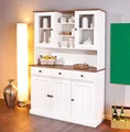 Produktbild: Buffet Vitrine Westerland 5-türig im Landhausstil - Massivholz