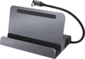 Produktbild: LogiLink UA0408 USB-C Dockingstation mit Tablet-Halterung, HDMI 4K@60Hz, 100W PD, Gigabit Ethernet, Silber (UA0408)