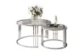 Produktbild: Lookway Couchtisch LORI 2in1 GLASS runder Couchtisch mit silber chrom Gestell (2er Set), Durchmesser: ⌀70 cm und ⌀50 cm