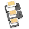 Produktbild: Nano Sim und Micro Sim Adapter KOMPLETT-SET (3er-SET) - PREMIUM QUALITÄT - MADE IN GERMANY - zur Verwendung von NanoSIM und MicroSIM Karten als Micro Sim oder normale Sim Karte für alle Handys im Charmate® Druckverschlussbeutel