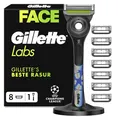 Produktbild: GilletteLabs Rasierer Herren mit Reinigungselement, UEFA Champions League Special Edition, Nassrasierer — Inkl. 1 Handstück, 8 Ersatzklinge mit Magnetischem Dock — Edelstahl, Schwarz