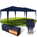 Produktbild: Kronenburg Faltpavillon wasserdicht Pavillon, Gartenzelt, 3x6 m - mit UV Schutz 50+, Blau