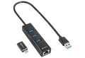 Produktbild: Sharkoon Laptop-Dockingstation Sharkoon 3-Port USB 3.2 Gen 1 Alu Hub + Ethernet