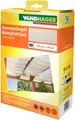 Produktbild: Windhager Seilspannsonnensegel komplett-Set, Sonnensegel und Montagezubehör, (1-tlg), Sonnenschutz für Garten, Terrasse, 140 x 270 cm, cremeweiß