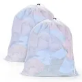 Produktbild: OTraki Wäschenetz für Waschmaschine, 40x50cm 2Pack Wäschesack Groß mit Kordelzug Verschluss Wiederverwendbare Feinmaschig Wäschesäcke für College Wohnheim und Wohnung (Weiß)