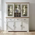 Produktbild: Buffet Jasmin Vitrine in Pinie Hell Artisan Eiche inkl. LED 166x204 cm - Braun