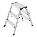 Produktbild: Hailo D60 StandardLine Alu-Klapptritt-Leiter - 2x3 Stufen belastbar bis 150 kg - Trittleiter mit Klappsperre - Füße mit Soft-Grip-Sohle - platzsparend zusammenklappbar - Aluleiter rostfrei - Silber