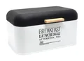 Produktbild: Brotkasten Metall schwarz weiß 31 x 21 cm