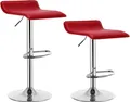 Produktbild: WOLTU Barhocker 2er Set, verchromter Stahl, Antirutschgummi, pflegeleichter Kunstleder, Bordeaux