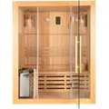 Produktbild: Traditionelle Sauna Skyline L - 150 X 120 Cm Für 3 Personen Sauna Saunakabine Heimsauna Massivholz - Home Deluxe