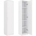 Produktbild: Home Collective Bücherregal Kleiderschrank Regal Schrank Mehrzweckschrank mit 4 Einlegeböden Aktenschrank Garderobenschrank | 40x35x180 cm (BxTxH... - Weiß