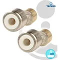 Produktbild: tecuro S-Anschluss Set (schallreduziert) für Wandarmaturen 3/4 x 1/2 Zoll, Messing vernickelt