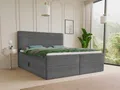 Produktbild: Boxspringbett Mollo mit 2 Bettkästen, Doppelbett mit Bonell-Matratze und Topper, Polsterbett in weichem Cordstoff, Bett, Boxbett, Bettgestell für Schlafzimmer (Graphit (Tilia 90), 180 x 200 cm)
