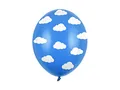 Produktbild: Luftballons Wolken 30cm 6er Set mit Aufdruck Latex Geburtstag Ballondeko Partyballons Deko / 6 extra starke Luftballons Ballons für Luft oder Helium - blau mit Wolken