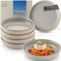 Produktbild: Sänger Rio Perlgrau | Pastaschalen 6 teilig, 6x Nudel Schalen aus Steingut, Schüssel Set spülmaschinenfest mikrowellenfest kratzfest, große Schüssel grau 750 ml | VALUE COLLECTION