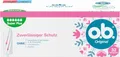 Produktbild: o.b. Tampons Original Super Plus 32 Stk., mit geschwungenen Rillen und 100 Prozent pflanzlich basierten Tamponkern für sehr starke Tage