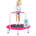 Produktbild: VEVOR Kindertrampolin Outdoor-Trampolin 91,44 cm faltbares Trampolin mit Griff, Rebounder-Trampolin Gartentrampolin für Kleinkinder, Geburtstagsgeschenk für Kinder ab 3 Jahren 100 kg belastbar Rosa