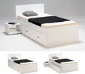 Produktbild: BETT ZENIA mit Nachttisch und Schublade/ Bett 90x190 - Weiß