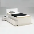 Produktbild: Bett Zenia 90x190 + 1 Nachttisch + 1 Schublade / Weiß/ 194,5x96x80