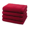 Produktbild: Möve - 4 teiliges Frottier-Set - Superwuschel (4 X Handtuch im Set) - 520 g/m2 - Baumwolle - Walkfrottee - saugstark - weich und flauschig - Ruby