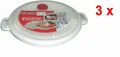 Produktbild: 3x HEIDRUN MICROKASSEROLLE mit Deckel+Ventil- 1,0 Ltr, Ø 23cm, Höhe 3,5 cm- weiß