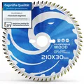 Produktbild: ® Sägeblatt 210x30 mm mit 60 Hartmetall-Zähnen für Holz Wood - Kreissägeblatt...