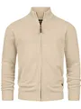 Produktbild: Indicode Herren INLut Strickjacke mit Stehkragen und Reißverschluss | Cardigan Feinstrickjacke für Männer Irish Cream, XL