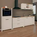 Produktbild: home24 Küchenleerblock Sardegna, Kaschmir, Eiche Artisan, Glas, Holzwerkstoff, 3 Schublade(n) Schubladen, einzeln stellbar, 300 cm, höhenverstellbare Füße, Küchen, Küchenzeilen & Küchenblöcke, Küchenzeilen ohne Geräte