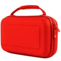 Produktbild: Orzly Tragetasche Kompatibel mit Nintendo Switch und New Switch OLED-Konsole - Rot schützende Hülle, Harte tragbare Reisetasche mit Taschen für Zubehör und Spiele
