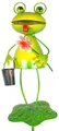 Produktbild: Gartenstecker Frosch mit Blume ca. 84 cm - Gartendekoration - aus Metall