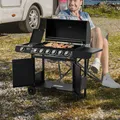 Produktbild: Outsunny Gasgrill BBQ Grillwagen mit 7 Brennern Schrank Multifunktion Metall
