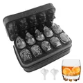 Produktbild: Dyaucwpo 2 Stück 3D Skull Eiswürfelformen, Silikon Totenkopf Eiswürfel BPA Freie, Skull Eisformen, Silikon Schädel Eisform mit Deckel, Eiswürfelbehälter mit Trichter
